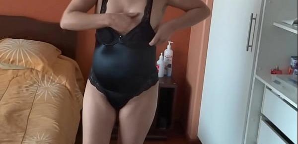  My maid&039;s sister dresses in my wife&039;s erotic lingerie and asks me to masturbate while I record her